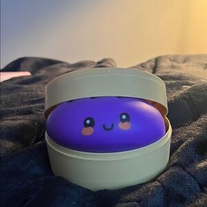 Cute Purple Egg Plush with Beige Carrying Case - Kids Stuffed Toy